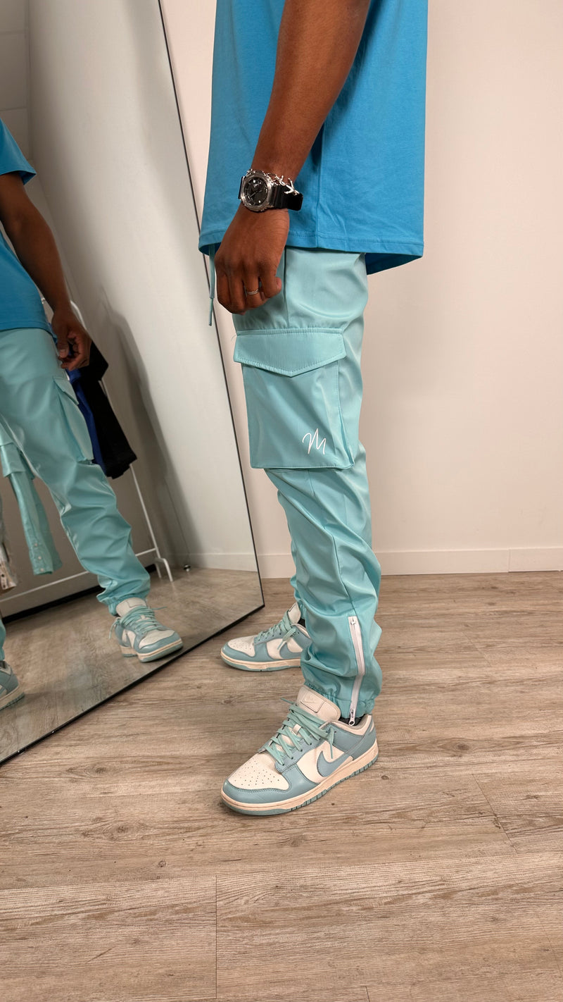 Pantalon cargo Santorin Bleu Aqua