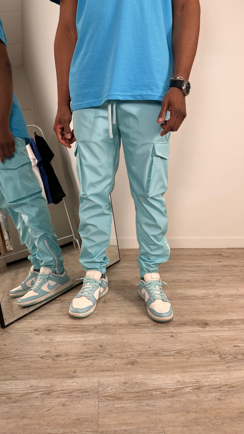 Pantalon cargo Santorin Bleu Aqua